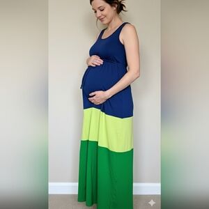 Old Navy Maxi Color Block Maternity Dress